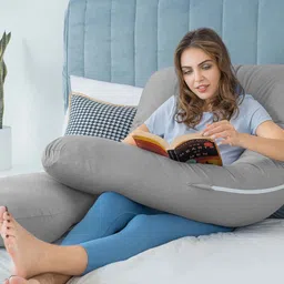 linenovation Microfibre Solid Pregnancy Pillow Pack of 1 image 2