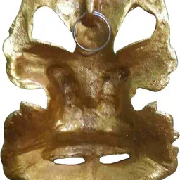 svc handicrafts Metal Narsingh Kirtimukha Wall Hanging with Shesh Naag (Gold_6 INCH) Decorative Showpiece-15 cm image 4