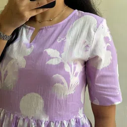 threadsee Women Gown Purple Below Knee Dress image 4