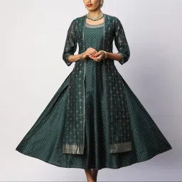 avaasa set Embroidered Fit & Flare Dress with Jacket image 1