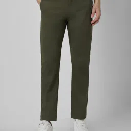 peter england casuals Men Slim Fit Flat-Front Trousers image 1