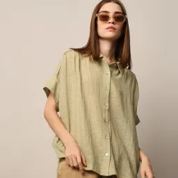 only Women Striped Oversized Shirt image 1