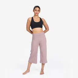 Women's High-Waisted Yoga Capri Pants 500 - Frozen Brown-image-35