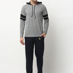 mack jonney VIMAL JONNEY Men Grey & Black Solid Track Suit-picture-49