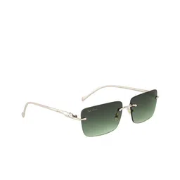 Ted Smith Women Green Lens & Silver-Toned Square Sunglasses with UV Protected Lens image 2