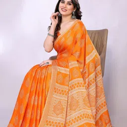 FABMORA Floral Block Print Saree-picture-26