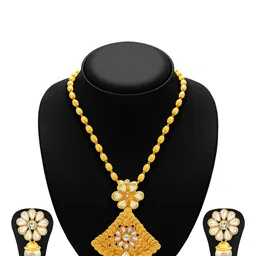 Sukkhi Gold-Plated Kundan Studded & Beaded Jewellery Set-image-53