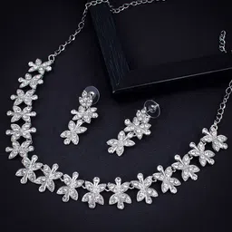 Sukkhi Rhodium-Plated Stone-Studded & Beaded Jewellery Set-picture-33