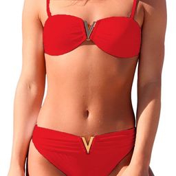 FIMBUL Women Shoulder Straps Swim Bikini Set-picture-42