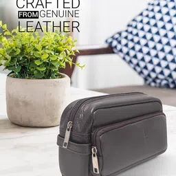 Kara Men Brown Leather Travel Toiletry Bag-picture-16