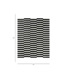 jaipur rugs Black Stripes Wool 8 ft x 10 ft Hand Tufted Carpet image 2