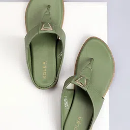 Paragon Striped Buckled Lightweight T-Strap Flats-picture-44
