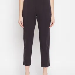 Crozo By Cantabil Women Grey Woven Cotton Jeggings-image-8