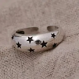 ZIVOM Silver-Plated Glossy Star Design Finger Ring image 1
