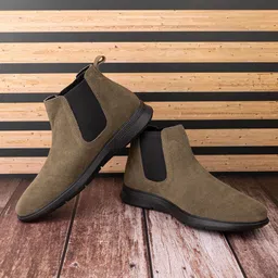 Roadster Men Textured Round Toe Mid-Top Chelsea Boots-image-72