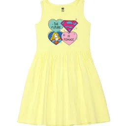 Wear Your Mind Girls Supergirl Printed Fit and Flare Cotton Dress-picture-53