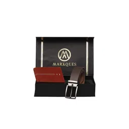 MARKQUES Men Brown Solid Leather Accessory Gift Set-picture-39