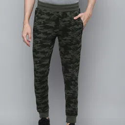 Alcis Men Olive Green Camouflage Printed Joggers-picture-10