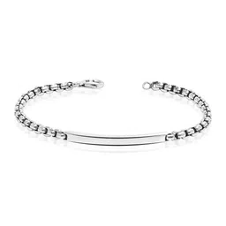 LeCalla Men Sterling Silver Handcrafted Silver Plated Link Bracelet image 2