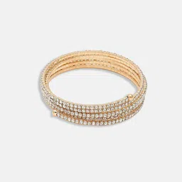 SOHI Women Gold-Plated & White Wraparound Bracelet image 2