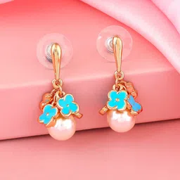 Estele Rose Gold-Plated Shaped Drop Earrings image 5