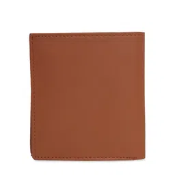 Kara Men Light Tan Brown Solid Leather Two Fold Wallet image 5