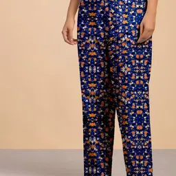 LYRA Women Printed Relaxed-Fit Mid-Rise Cotton Lounge Pants image 4