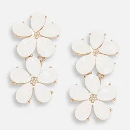 SOHI Gold Plated Contemporary Drop Earrings image 2