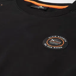 Alcis Men Black Solid Cotton Sweatshirt image 2