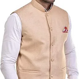 atly Men Self Design Mandarin Festive & Wedding Blazer image 3