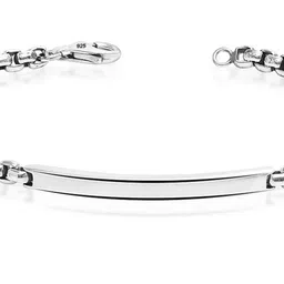 LeCalla Men Sterling Silver Handcrafted Silver Plated Link Bracelet image 3