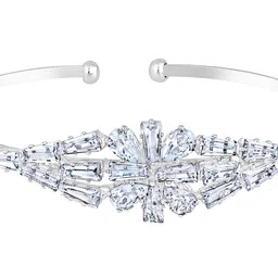 Mahi Rhodium-Plated Cubic Zirconia Cuff Bracelet image 3