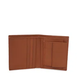 Kara Men Light Tan Brown Solid Leather Two Fold Wallet image 2