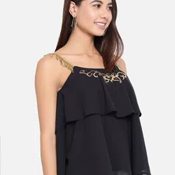ALL WAYS YOU Shoulder Straps Embellished Ruffles Tiered Top image 3