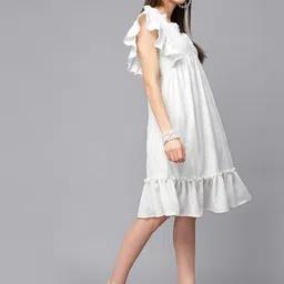Gipsy Flutter Sleeves Flounce Hem Empire Dress image 3