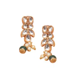 Ethnicking Gold Plated Kundan Stone Studded & Beaded Jewellery Set image 4