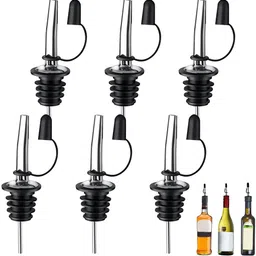 Oil Bottle Cap Dispenser Set of 6 Leak Proof Pourer for Kitchen Use Stainless Steel Bottle Stopper-image-67