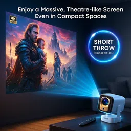 Maizic Smarthome CineGo Max View Smart Projector | 1080P FHD Native, 4K Support | 14,000 Lumens (14000 lm / Remote Controller) Portable Projector image 4