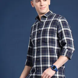 Mast & Harbour Men Standard Checked Pure Cotton Casual Shirt image 4