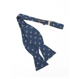 Peluche Men Blue Ally Abstract Printed Open Bow Tie & Pocket Square Set image 5