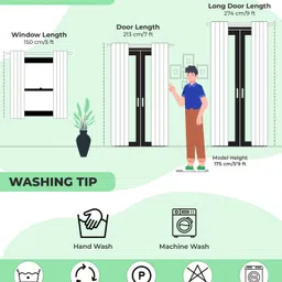 home stylish 213 cm (7 ft) Door Silk Blackout Curtain (Pack Of 2) image 4