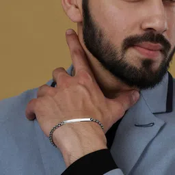 LeCalla Men Sterling Silver Handcrafted Silver Plated Link Bracelet image 4