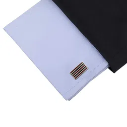 PELUCHE Men Silver-Toned & Maroon Peluche Minimalist Enamel Design Cufflink image 2