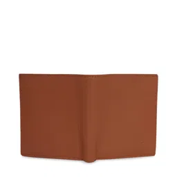 Kara Men Light Tan Brown Solid Leather Two Fold Wallet image 3