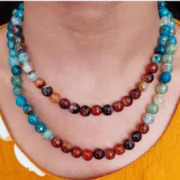 RICH AND FAMOUS Gold-Plated Multi-Coloured Quartz & Agate Beaded Brass Jewellery Set image 4