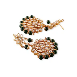 Ethnicking Gold-Plated Kundan-Studded & Beaded Jewellery Set image 4