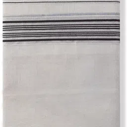 Chithra Fabrics CF 1199 Black Mens Silver Fancy Cream Dhoti 4.00Meter Striped Men Dhoti-image-10