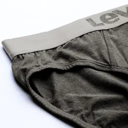 Levis Men Pack Of 2 Charcoal & Navy Blue Solid Briefs image 5