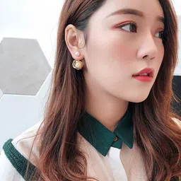 FIMBUL Gold-Plated Circular Drop Earrings image 5