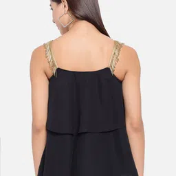 ALL WAYS YOU Shoulder Straps Embellished Ruffles Tiered Top image 5